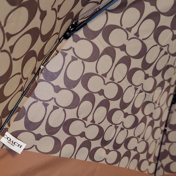 Coach Signature Umbrella, Brown & Tan - Picture 8 of 11